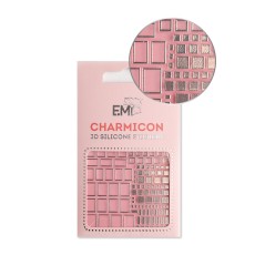 E.MiLac Charmicon 3D Sticker No.159 Squares Silver