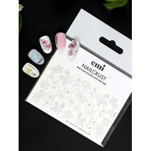 E.Mi Nailcrust Pattern Slider Narcissuses and orchids 58